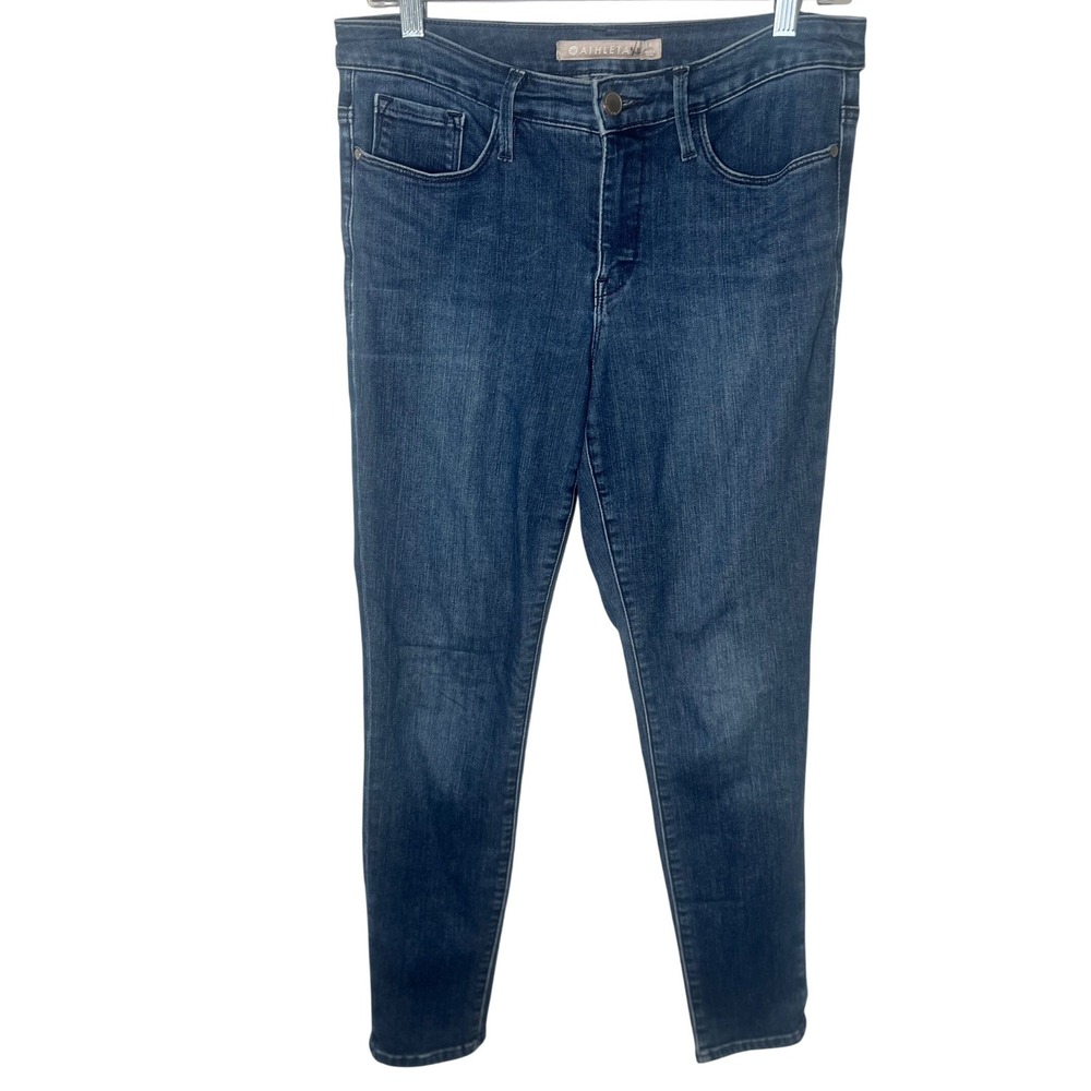 Athleta Sculptek Skinny Jeans Dark Wash Denim Sculpting‎ Fiber Womens 8 RN 54023